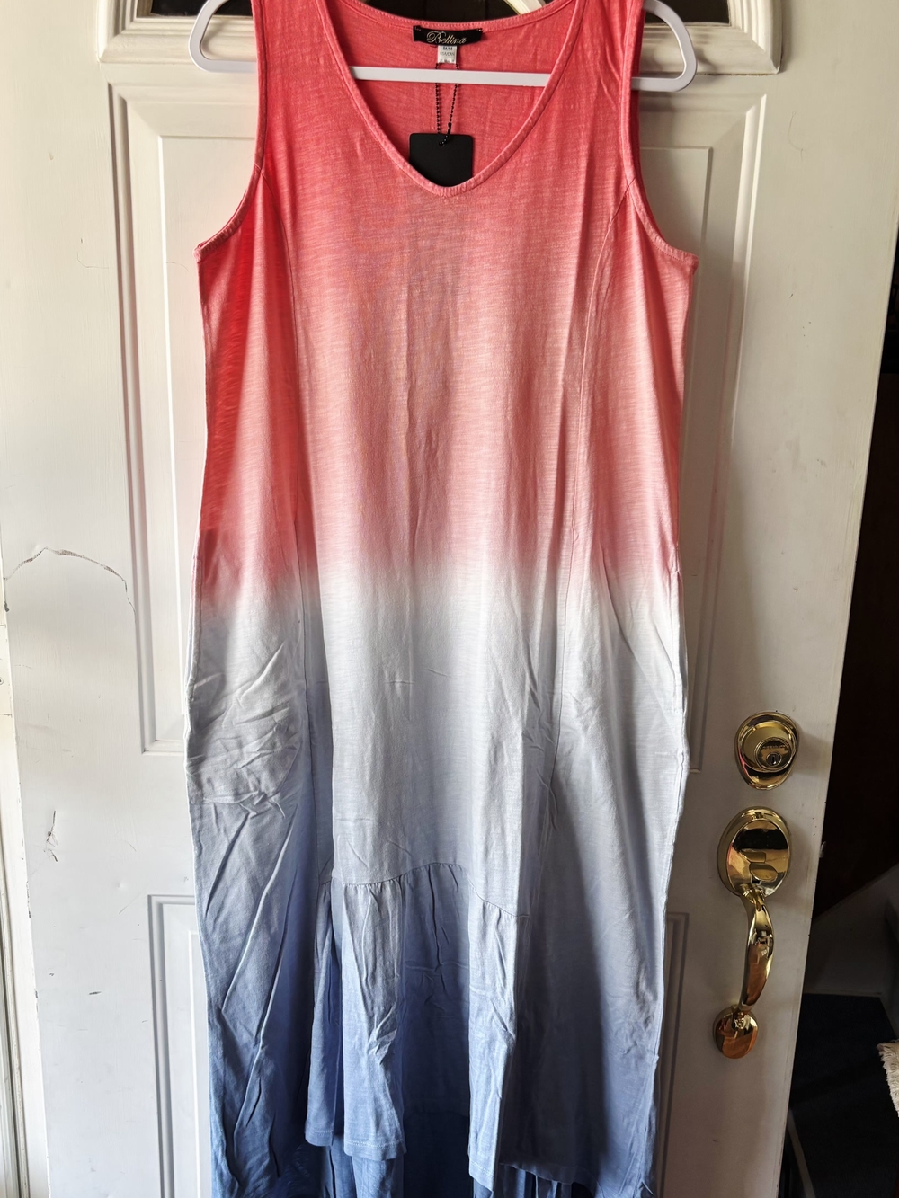 Flowy Ombré Tank Dress - Pink to Blue